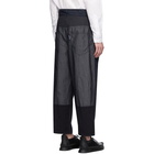 Comme des Garcons Homme Navy Multi-Fabric Garment-Dyed Trousers