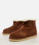 Miu Miu Shearling-lined suede ankle boots