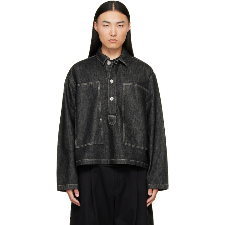 Photo: Studio Nicholson Black York Denim Polo Shirt