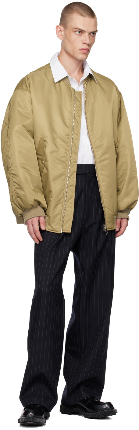 The Frankie Shop Navy Pinstripe Beo Trousers