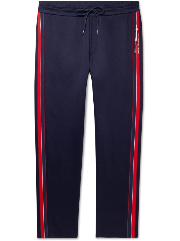 Photo: Moncler - Straight-Leg Striped Tech-Jersey Sweatpants - Blue