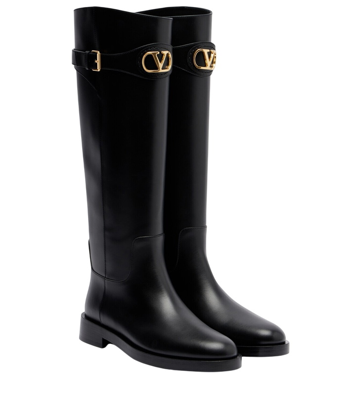 Photo: Valentino Garavani VLogo leather knee-high boots