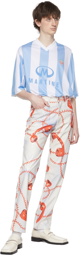 Martine Rose White Polyester Trousers