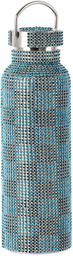 Collina Strada Blue Checker Rhinestone Water Bottle