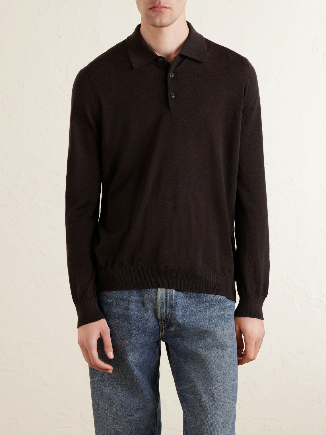 Purdey - Wool Polo Shirt - Brown