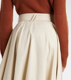 Burberry Belted cotton gabardine midi skirt