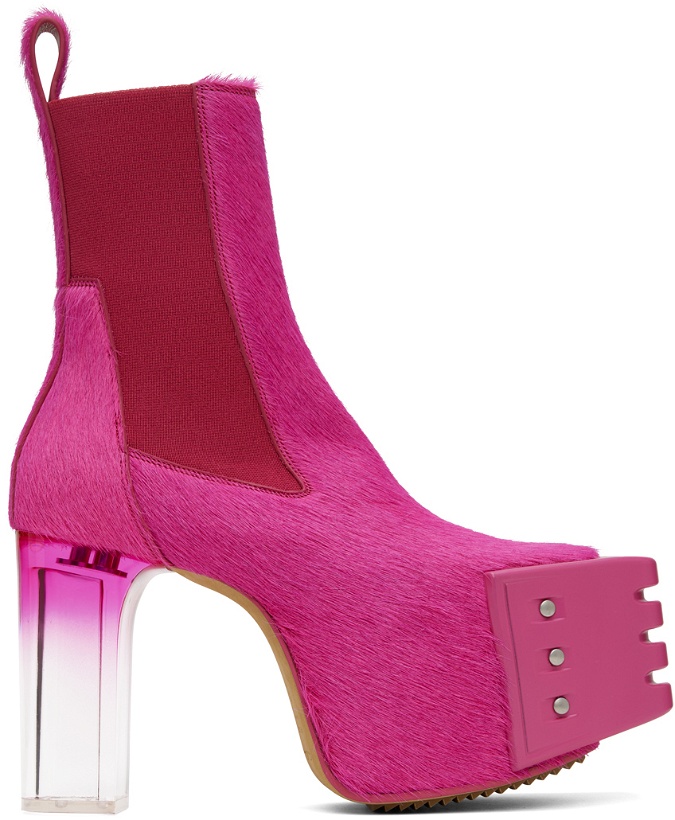 Photo: Rick Owens Pink Grilled Platform Chelsea Boots