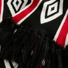Umbro Men's Diamond Intarsia Knit Scarf in Black/Chili Pepper/White 