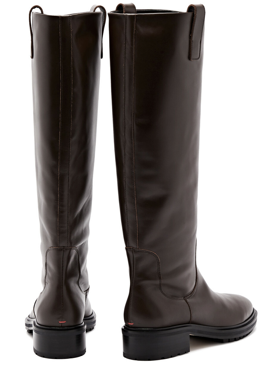 Aeyde Henry Knee-high Leather Boots Brown