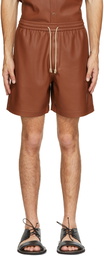 Nanushka Burgundy Vegan Leather Doxxi Shorts