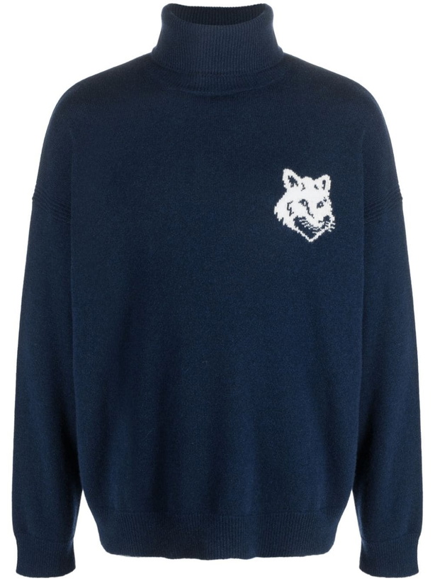 Photo: MAISON KITSUNE' - Fox Head Wool High-neck Jumper