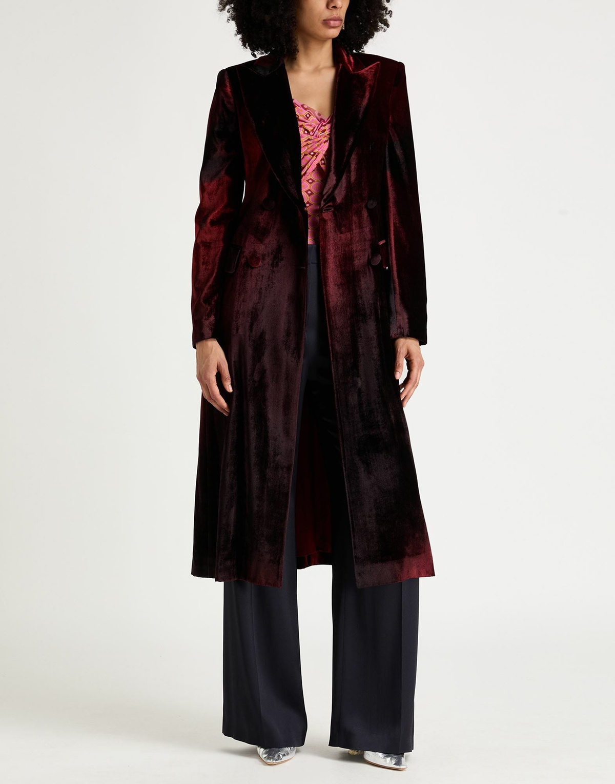 Alberta Ferretti Womens Coat Burgundy
