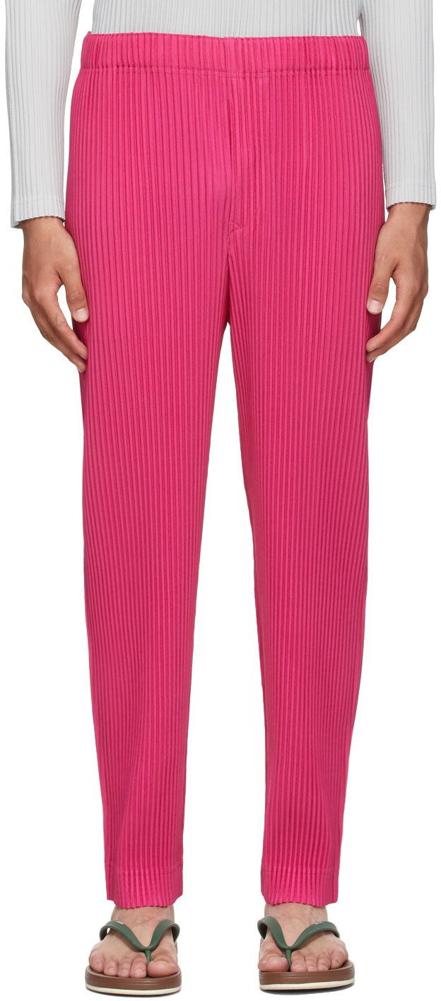 Homme Plissé Issey Miyake Pink Monthly Color June Trousers Homme 