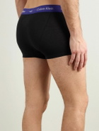 CALVIN KLEIN UNDERWEAR - Three-Pack Stretch-Cotton Boxer Briefs - Black