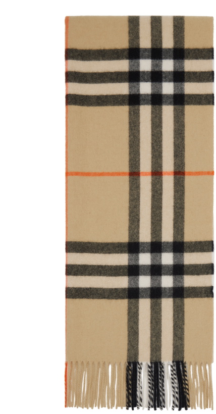 Photo: Burberry Beige Wide Check Cashmere Scarf