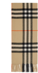Burberry Beige Wide Check Cashmere Scarf