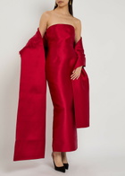 Solace London Renee Strapless Stole Faille Maxi Dress Red