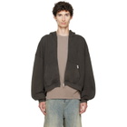 Represent Brown Initial Boxy Oversized Zip Hoodie
