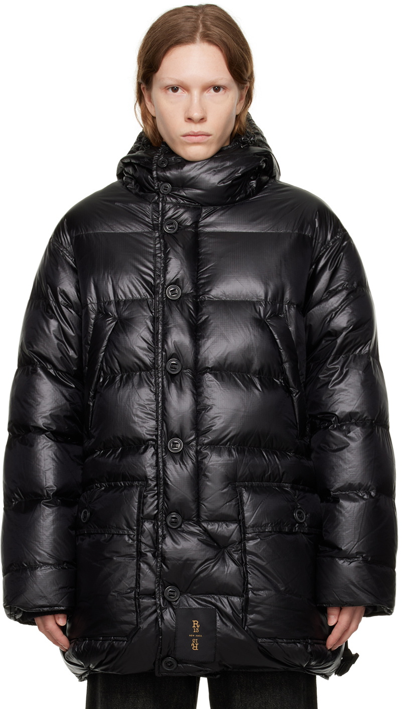 R13 Black Upside Down Down Jacket R13