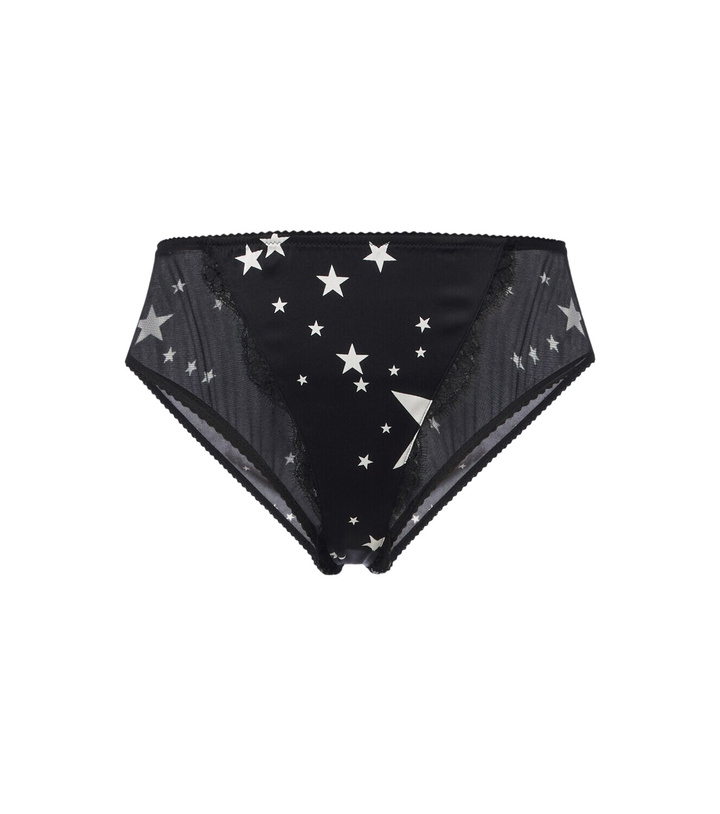 Photo: Dolce&Gabbana Lace-trimmed printed briefs