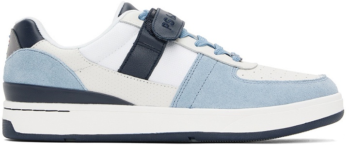 Photo: PS by Paul Smith Off-White & Blue Toledo Sneakers