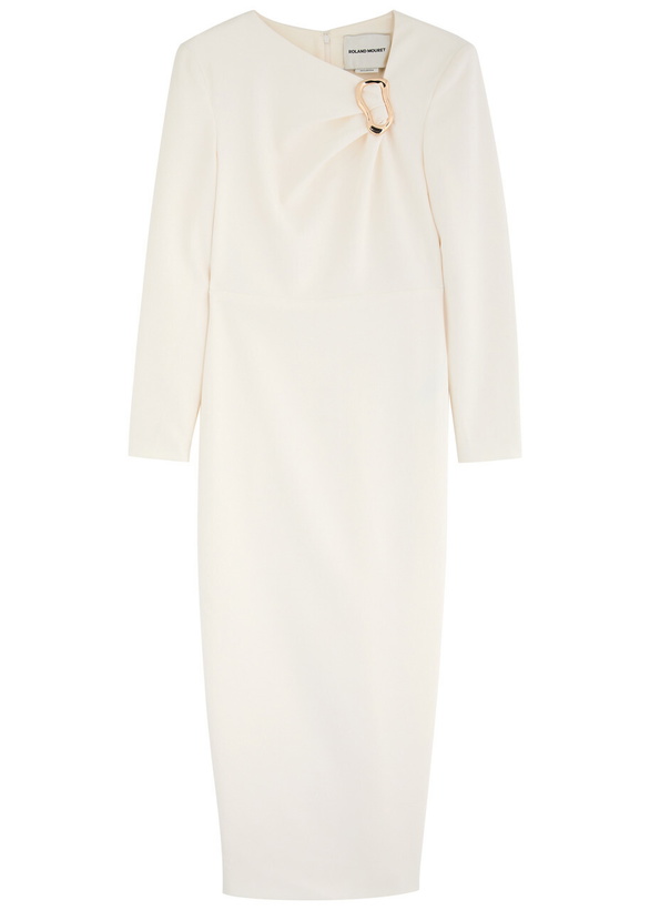 Photo: Roland Mouret Embellished Crepe Midi Dress Cream