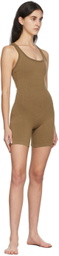 SKIMS Tan Outdoor Basics Mid-Thigh Bodysuit