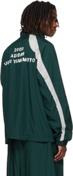Y-3 Green Raw Edge 3 Stripes Nylon Shell Jacket