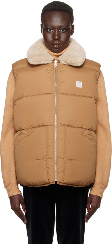 Photo: A.P.C. Tan & Black Teddy Reversible Puffer Vest