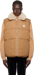 A.P.C. Tan & Black Teddy Reversible Puffer Vest