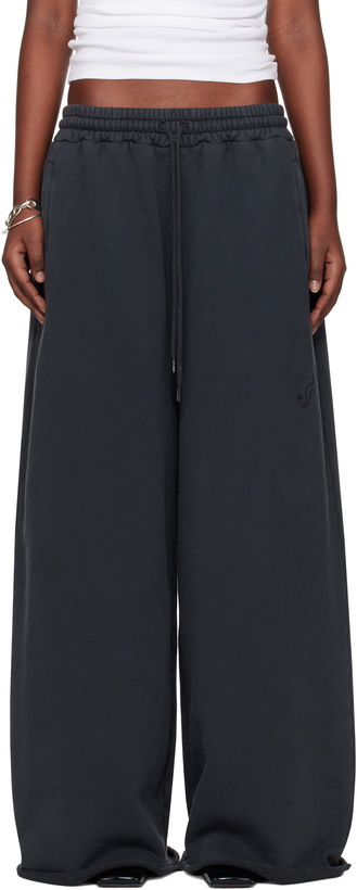 Photo: LU'U DAN Black Raw-Cut Bontan Sweatpants
