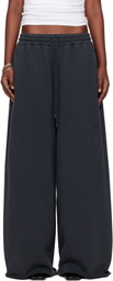 LU'U DAN Black Raw-Cut Bontan Sweatpants