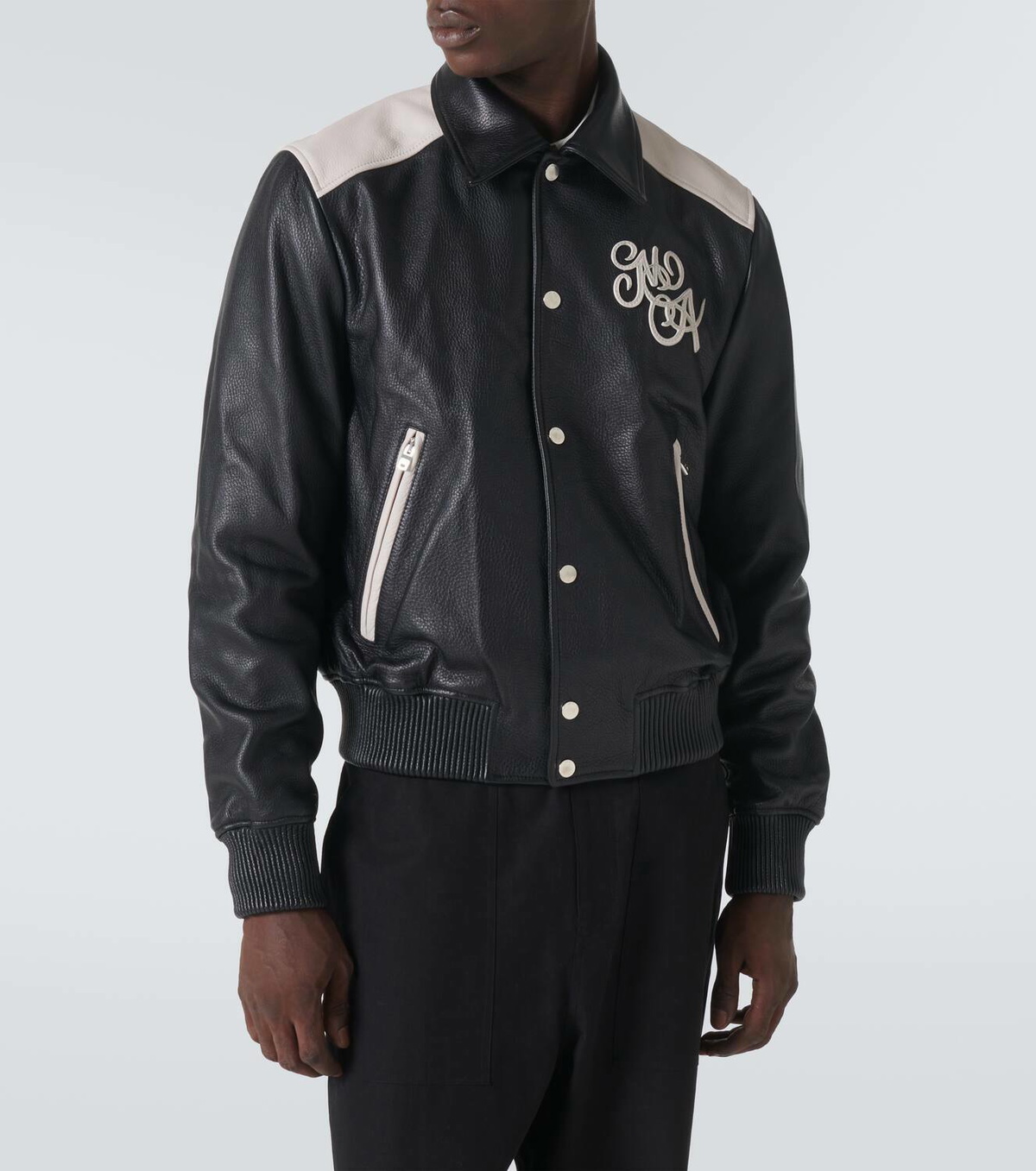Amiri MA Swirl leather varsity jacket Amiri