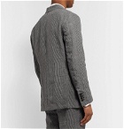 MAN 1924 - Kennedy Unstructured Prince of Wales Checked Linen Suit Jacket - Gray