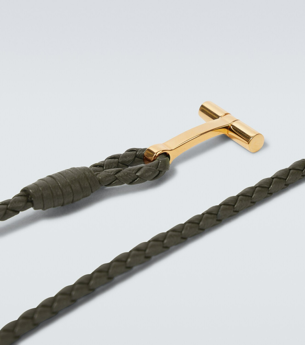 Tom Ford T braided leather bracelet