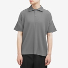 Homme Plissé Issey Miyake Men's Pleated Polo Shirt in Warm Grey