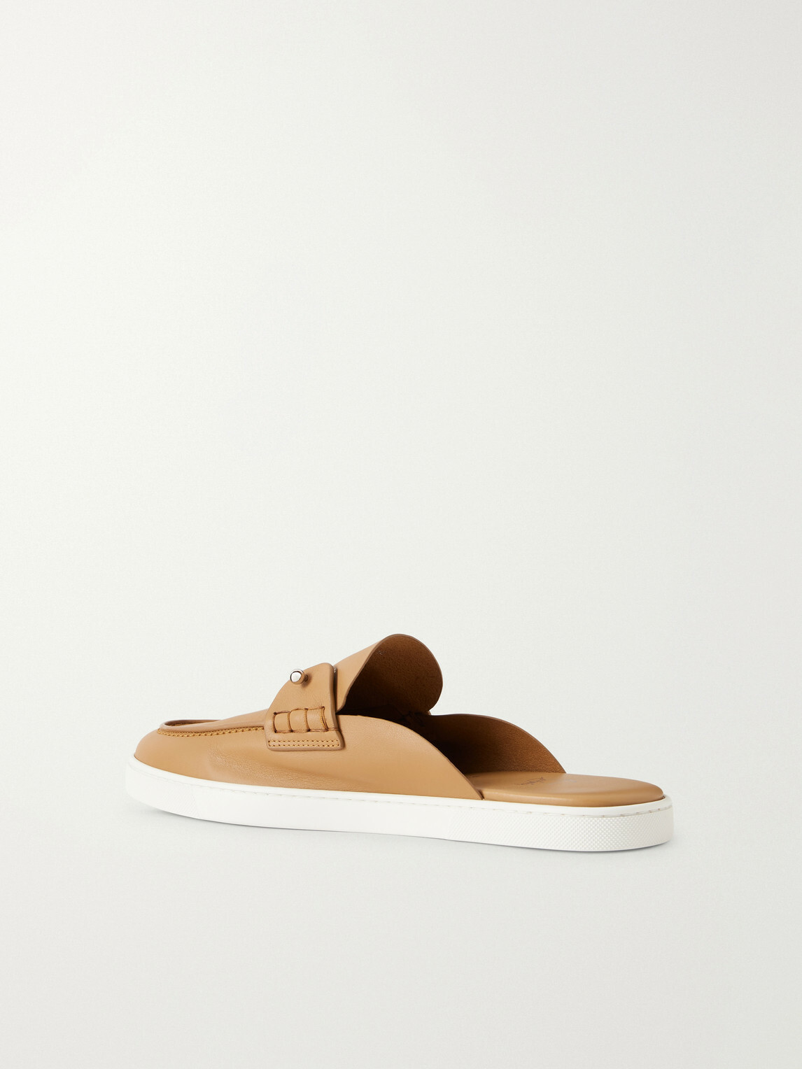 Christian Louboutin - Chanme Embellished Leather Mules - Neutrals