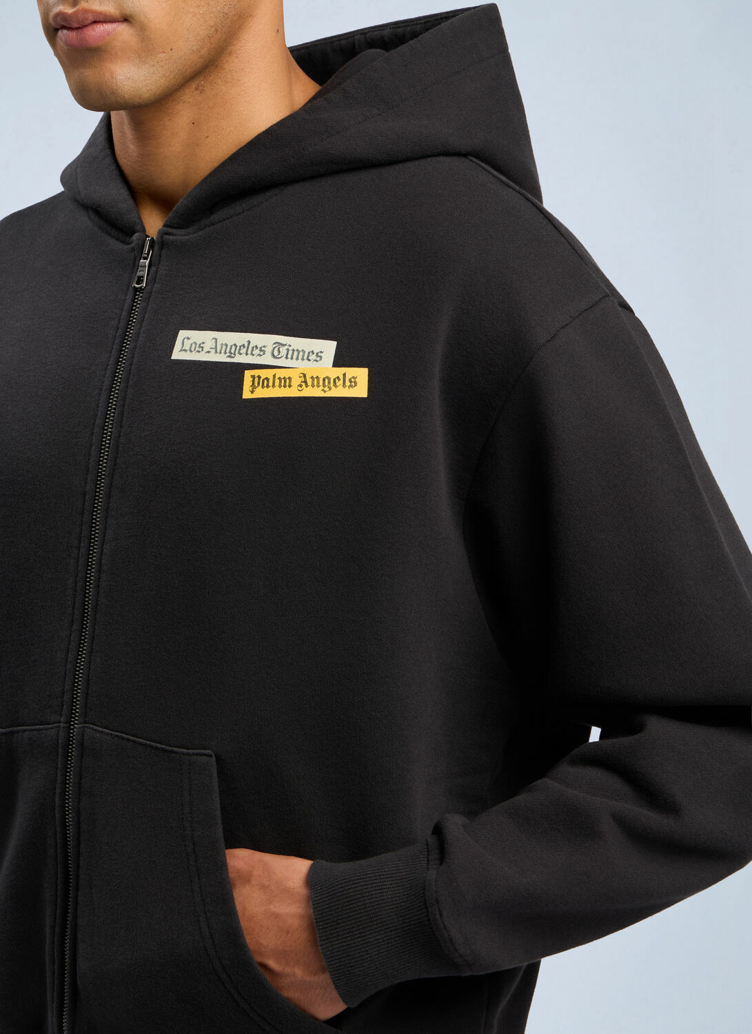 Palm Angels PaxLaTimes News Zip Hooded Sweatshirt