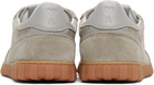AMI Paris Gray Leather Low Top Step Sneakers