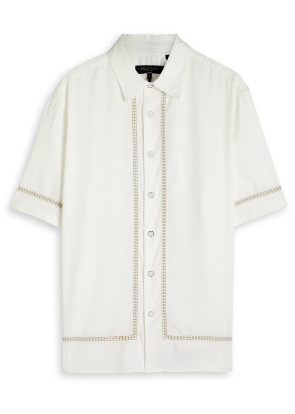 Photo: Rag & Bone Dalton Embroidered Woven Shirt Ecru