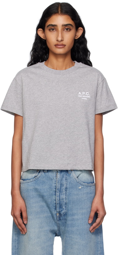 Photo: A.P.C. Gray Boxy 'Rue Madame' T-shirt