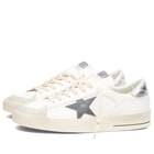 Golden Goose Men's Stardan Leather and Suede Sneaker in White/Grey/Silver