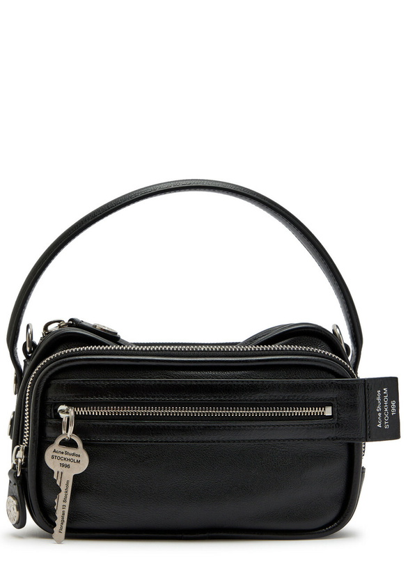 Photo: Acne Studios Camero Kit Grained Leather Cross-body bag - Black - One Size