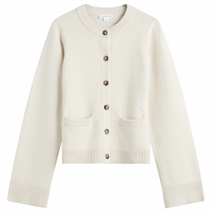 Photo: Good American Women's Button Front Knit Cardigan in Vanilla