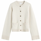 Good American Women's Button Front Knit Cardigan in Vanilla