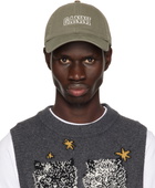 GANNI Khaki Embroidered Logo Cap