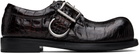 Martine Rose Brown Bulb Toe Buckle Loafers