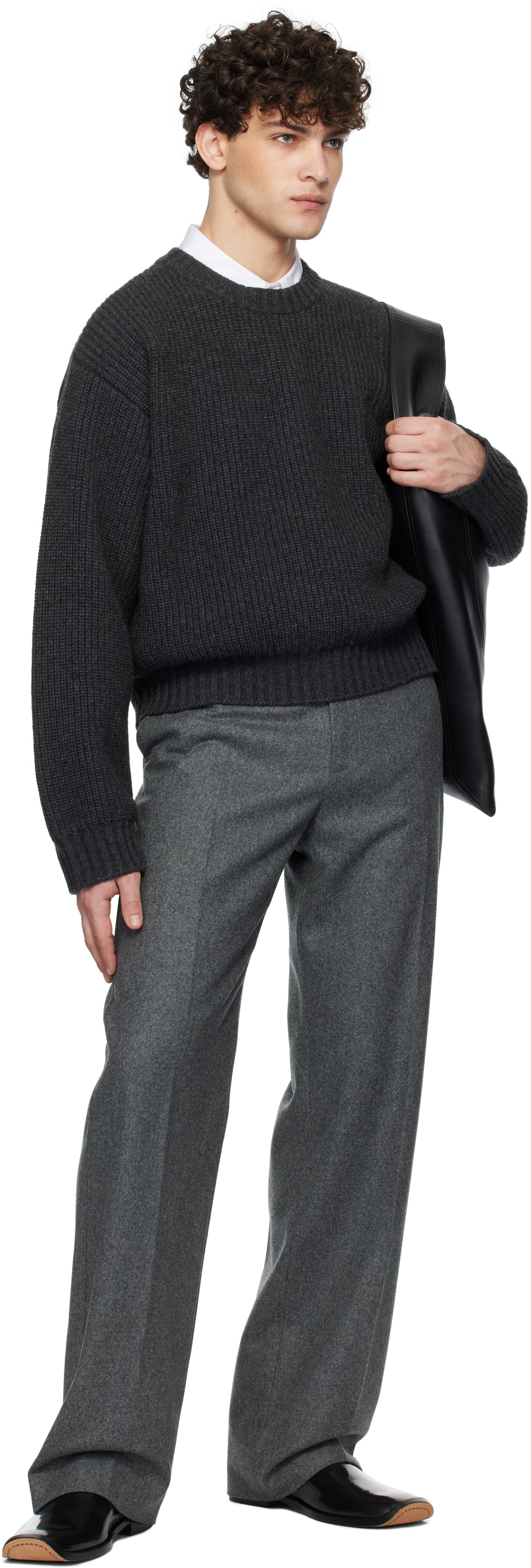 スウェット・トレーナー BOTTEGA VENETA DARK GREY WOOL SWEATSHIRT Bottega Veneta Dark Green Stretch Wool Sweatshirt | italist