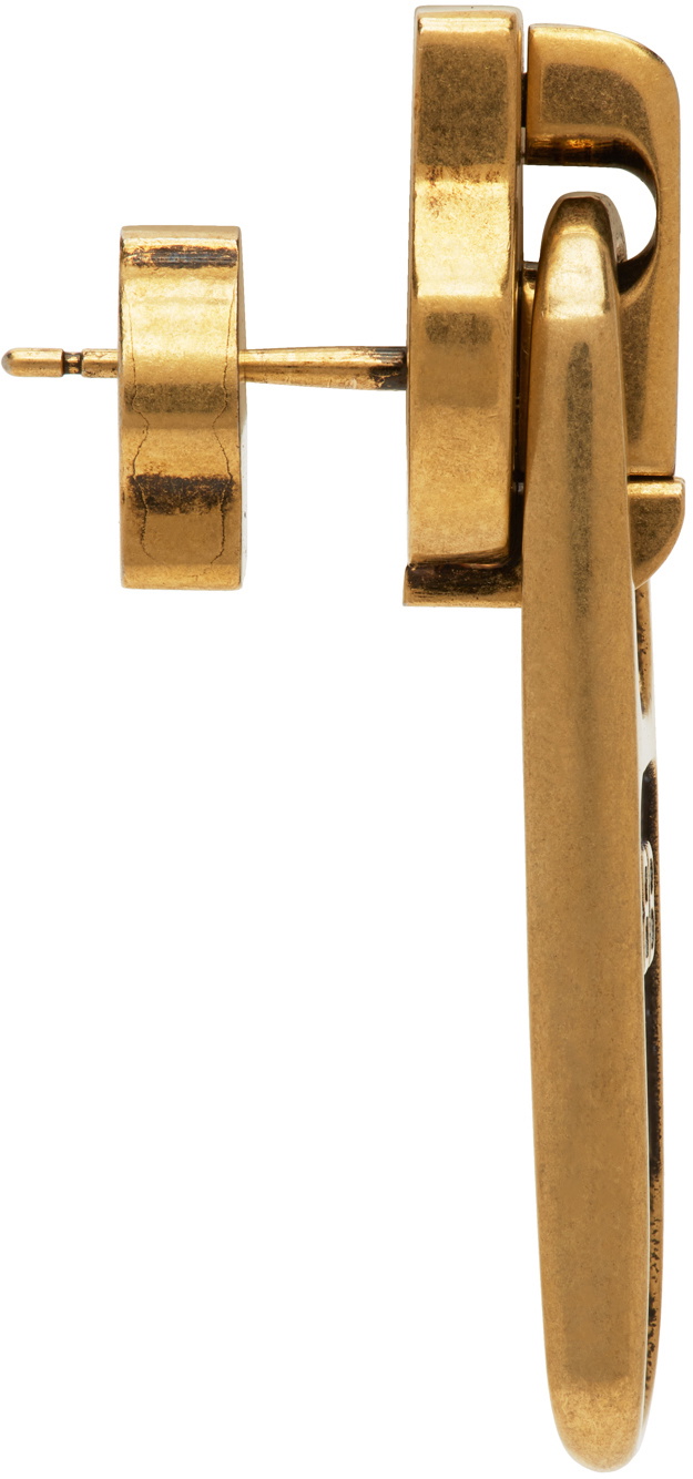Balenciaga Gold Zip Earrings Balenciaga
