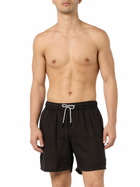 MC2 Saint Barth Man Mid-length Black Linen Swim-shorts Gustavia